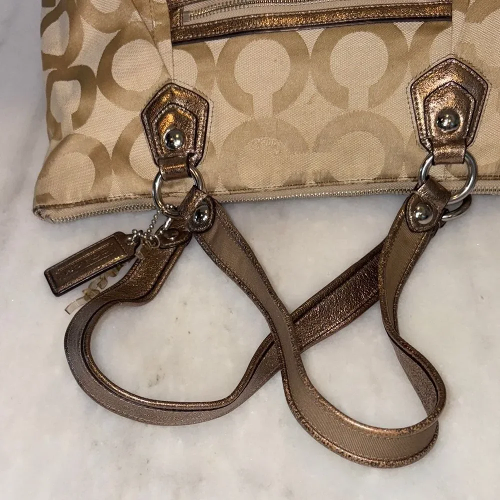 Coach Bag Purse Handbag Y2K Poppy Signature Op Art Logo Large Tote Bag